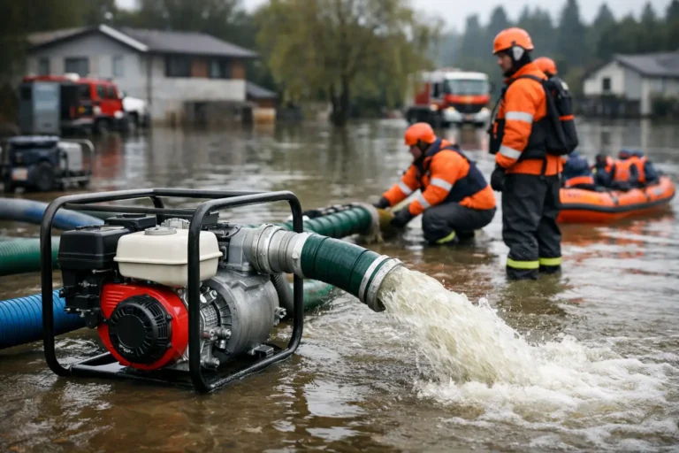 Equipos de extracción de agua en inundaciones en Chile